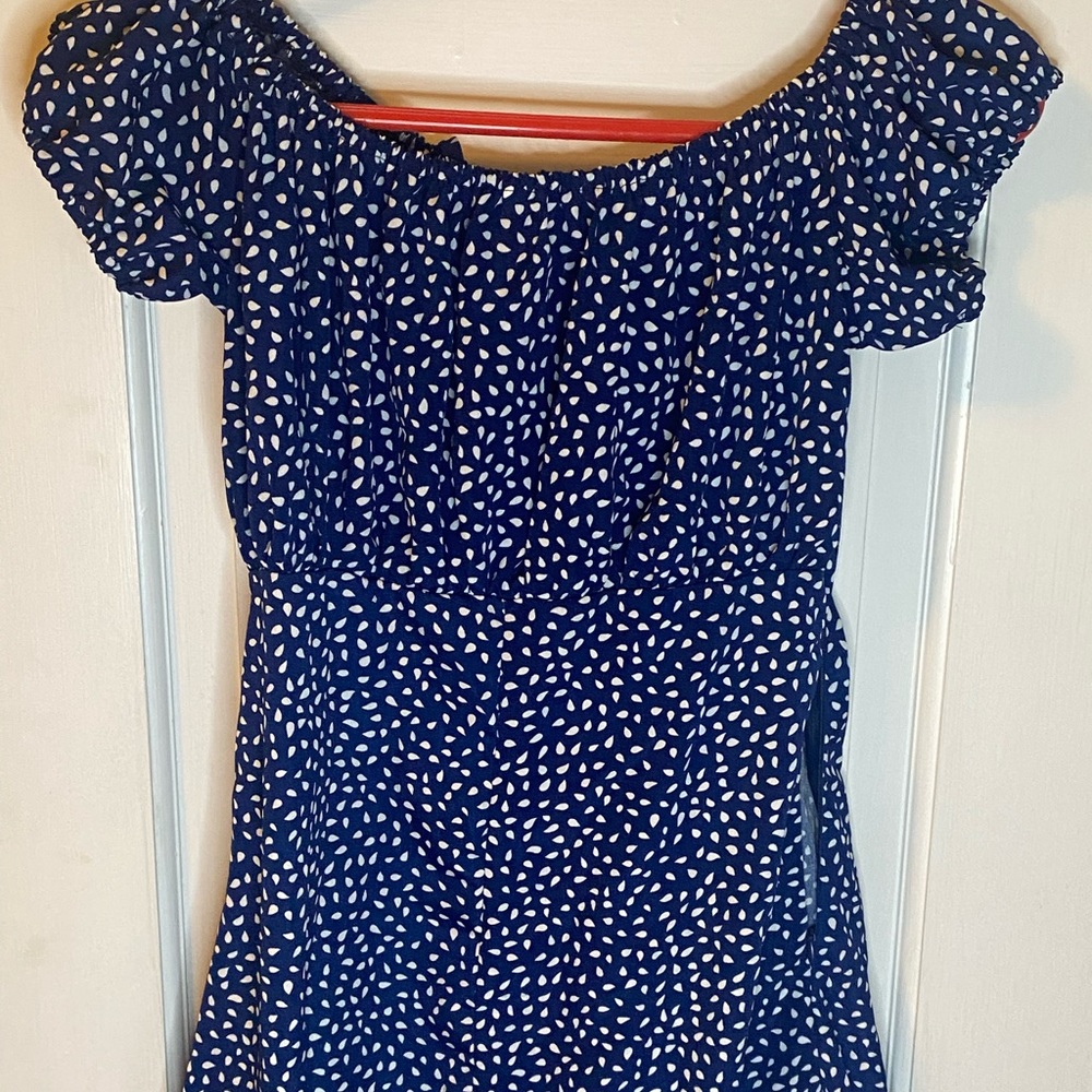 Blue polkadot dress